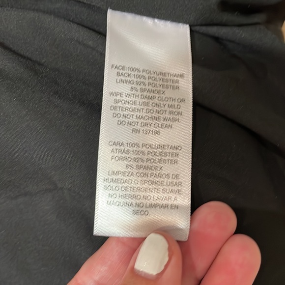 Danielle Bernstein Faux Leather Cropped Motorcycle Jacket - Picture 5 of 5